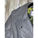 BCBGeneration  BCBG Gray Faux Leather Motorcycle Biker Moto Coat Jacket Size Smal Photo 6