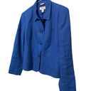 Talbots Blue Irish Linen Long Sleeve Blazer Photo 5