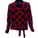 Jones New York Jones NY Red Black Plaid Wool Jacket Photo 1