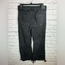 American Eagle  black distressed jeans Low rise Baggy Flare women size 6 short Photo 3