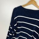 Double Zero  Navy and White Striped Chenille Sweater Size‎ Large Photo 6