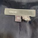 Vince  Linen Blend Blazer Single Breasted Button Down Pockets Navy Blue Womens 10 Photo 7