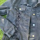 Love Tree Black Denim Gromet Grunge Jean Jacket  Photo 1