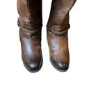 Gianni Bini  Steampunk Size‎ 5.5 Knee  Boots Low Heel Brown Leather Wrap Strap Photo 6