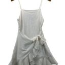 Altar'd State  Wrap Dress Sz S White Ruffled Spaghetti Strap Bow-Tie-Front Flirty Photo 0