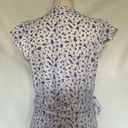 THE DROP CARLYNMIRAND Floral Wrap Midi Dress Size Small White Purple Bow Tie Photo 9