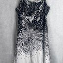 Majora Black White Pattern Vneck Halter Dress Tulle Skirt Liner Size LG Photo 8