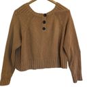 Fossil  Women’s Tan Long Sleeve 100% Cotton Chunky Crewneck Cropped Sweater Small Photo 3