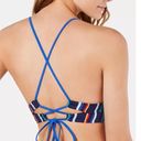 Hula Honey  Women's Navy Skinny Mini Stripe Push-Up Midkini Swim Top sz Jr’s S Photo 2