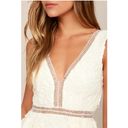 Lulus Lulu’s Beloved Bloom Ivory Midi Dress M Lace Cutouts Wedding Engagement Bridal Photo 3