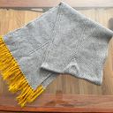 Universal Threads Universal Thread Wool Blend grey winter scarf with mustard yellow tassels Photo 0