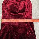 La Femme Vintage  Y2K Style Blood Red Crushed Velvet Bodycon Mini Dress Size 00 Photo 12