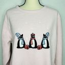 Cathy Daniels  Cozy Pink Fleece Sweater Sweatshirt Christmas Cats Vintage Size L Photo 2