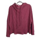 Elan  Burgundy drawstring hoodie sweatshirt wide long sleeves size L NWT Photo 0