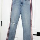 Banana Republic  Size 27 High Rise Straight Light Wash Denim Jeans Red Stripe Photo 0