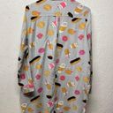 Xhilaration Sleepwear Sleep shirt gray pink sprinkled donuts and coffee button front size L Photo 4