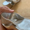 Jack Rogers  Straw Leather Wedges Sz 8M 3inch Heel Photo 3