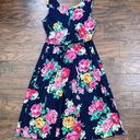 vintage • 90s Walden floral midi dress navy blue cotton jumper pink flower print Size M Photo 8