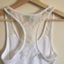 Betsey Johnson White Blue Bride Glitter Lace Bridal Wedding Racerback Tank Top Photo 8