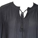 Ro & De  Boho Peasant Ruffle Blouse Top Shirt Tie Keyhole Neck Pleats Size Small Photo 1