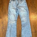 American Eagle AEO Highest Rise 90s Flare Jeans 100% Cotton in Mid Blue Size 2 Regular Photo 0