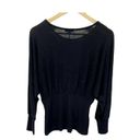 Venus  Womens Blouse Black Long Dolman Sleeve Cuffed Stretch Top S Photo 1