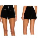 by the way. Ava Black Velvet High Waist Shorts Front Zip Revolve Medium Photo 4