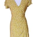 Harper  gold floral wrap mini dress Photo 0