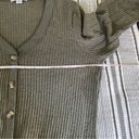 American Eagle Sage Green Waffle Knit Button Down Cozy Sweater Dress size Large Photo 6