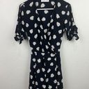 Faithfull the Brand  Oslo Floral Wrap Mini Dress Size 2 Black And White Ties Photo 1