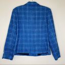 Cricket Lane Collection Wool Blend Size 12 Textured Blue Plaid Blazer Ja… Blue Photo 6