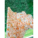 Sienna Sky  Orange Creamsicle Floral Midi Dress Small Button Front Boho Cottage Photo 2