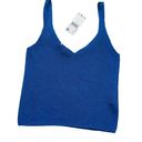 Mango NWT  Kling Metallic Knit Tank Size XS Electric Blue Stretchy Glam Sexy NEW Photo 8