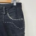 Antik Denim Y2K  Black Embroidered Distressed Stretch Bootcut Western Jeans 28 Photo 3