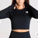 women's best NWT  Move Seamless Long Sleeve Crop Top color black marl Photo 1