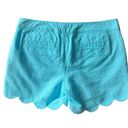 Lilly Pulitzer  The Buttercup Shorts Pool Blue Size 00 Scalloped Hem Photo 1