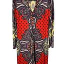 Joseph Ribkoff  Orange/Purple/White Paisley Multi Print L/S Midi Dress Sz10 Photo 0