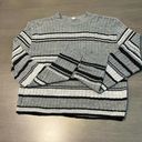 Abound  Womens Gray Shirt Size‎ Medium Striped Long sleeved Light Weight Photo 0