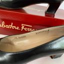 Salvatore Ferragamo Vintage Black Block Kitten Heel  Heels w/ Original Box Photo 7