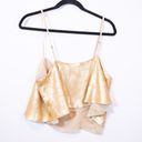 NEW Free People Fruit Punch Cherry Jewel Applique Gold Sequin Crop Top Tank Top Photo 3