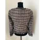 White House | Black Market  WHBM Black Pink Tweed Blazer Jacket Chain Fringe Trim 4 Photo 2