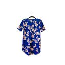 Boohoo Blue Cherry Blossom Floral Print Cutout Round Hem Mini Dress Photo 5