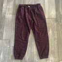 Sage Collective Size Medium Maroon Leopard Print Boyfriend Jogger Sweatpants Photo 1