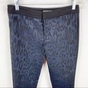 Rebecca Taylor  Leopard Print Brocade Pants Navy Photo 3