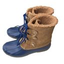 Jack Rogers  Brown and Navy Blue Duck Boots. Women's Size 6 Photo 8