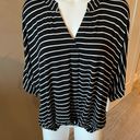 Akemi + Kin Black & White Striped Tie Front Shirt Small Photo 3