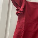 TCEC | NWOT | Square Neck Ruffle Sleeve Dress | S | Burgundy | CD02485 Photo 3