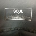 SoulCycle  Athletic Soul Logo Leggings Black Poly Stretch Side Stripe Pink Small Photo 3