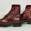 Sam Edelman  Linds Chelsea Boot Bordeaux Distressed Leather Sz 7.5 Moto Bootie Photo 3