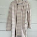 Barefoot Dreams  Women’s Size 1 Pink White Striped Robe with Belt Photo 0